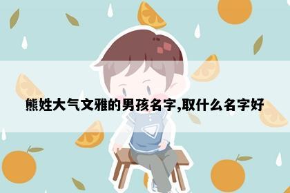 熊姓大气文雅的男孩名字,取什么名字好